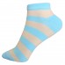Женские укороченные носки в полоску VERONA (голубые-бежевые)